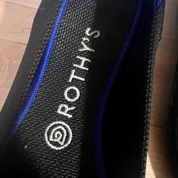 Rothy's Black Flats with Blue Trim - Picture 2 of 4